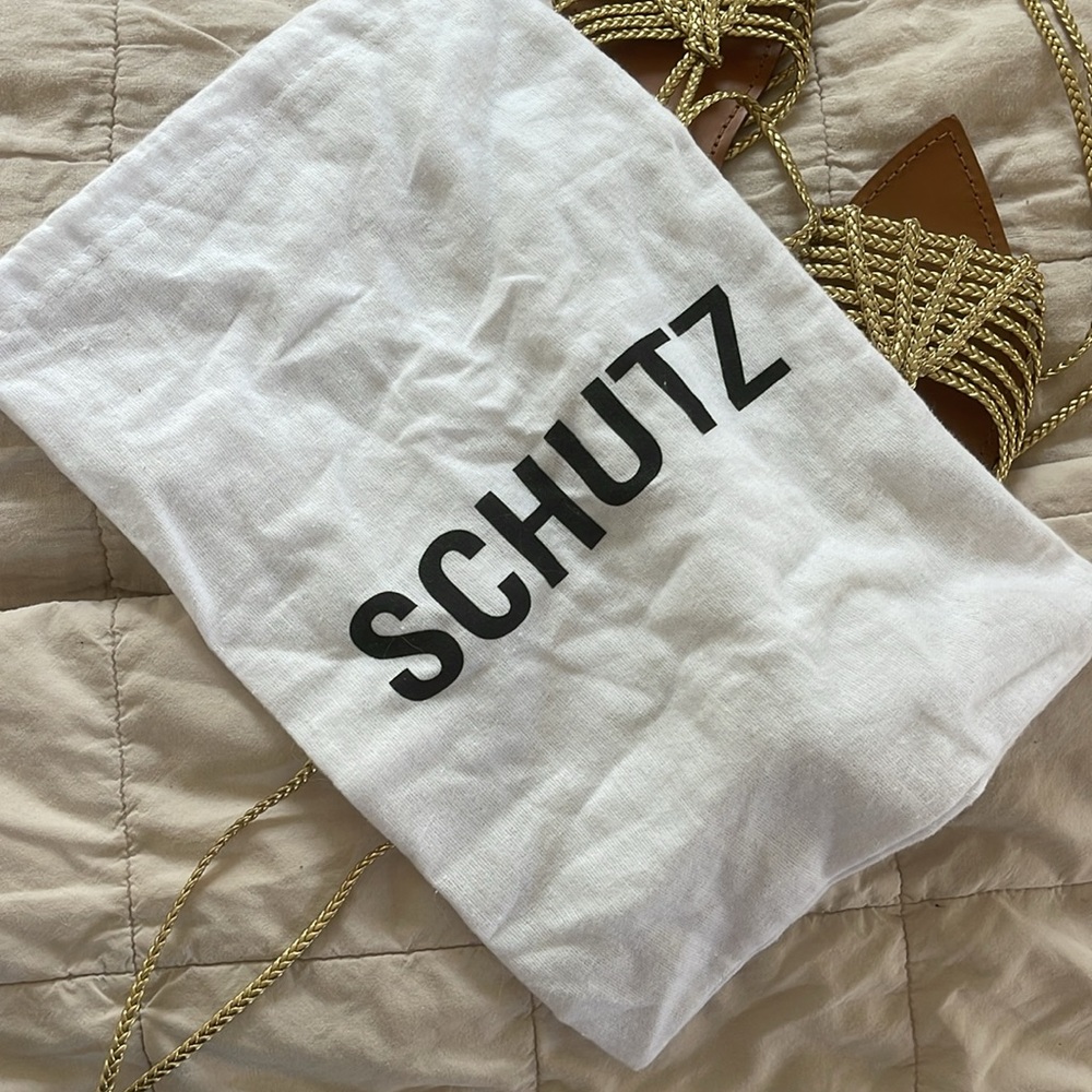 Schutz Adele Metallic Leather Sandals - image 7